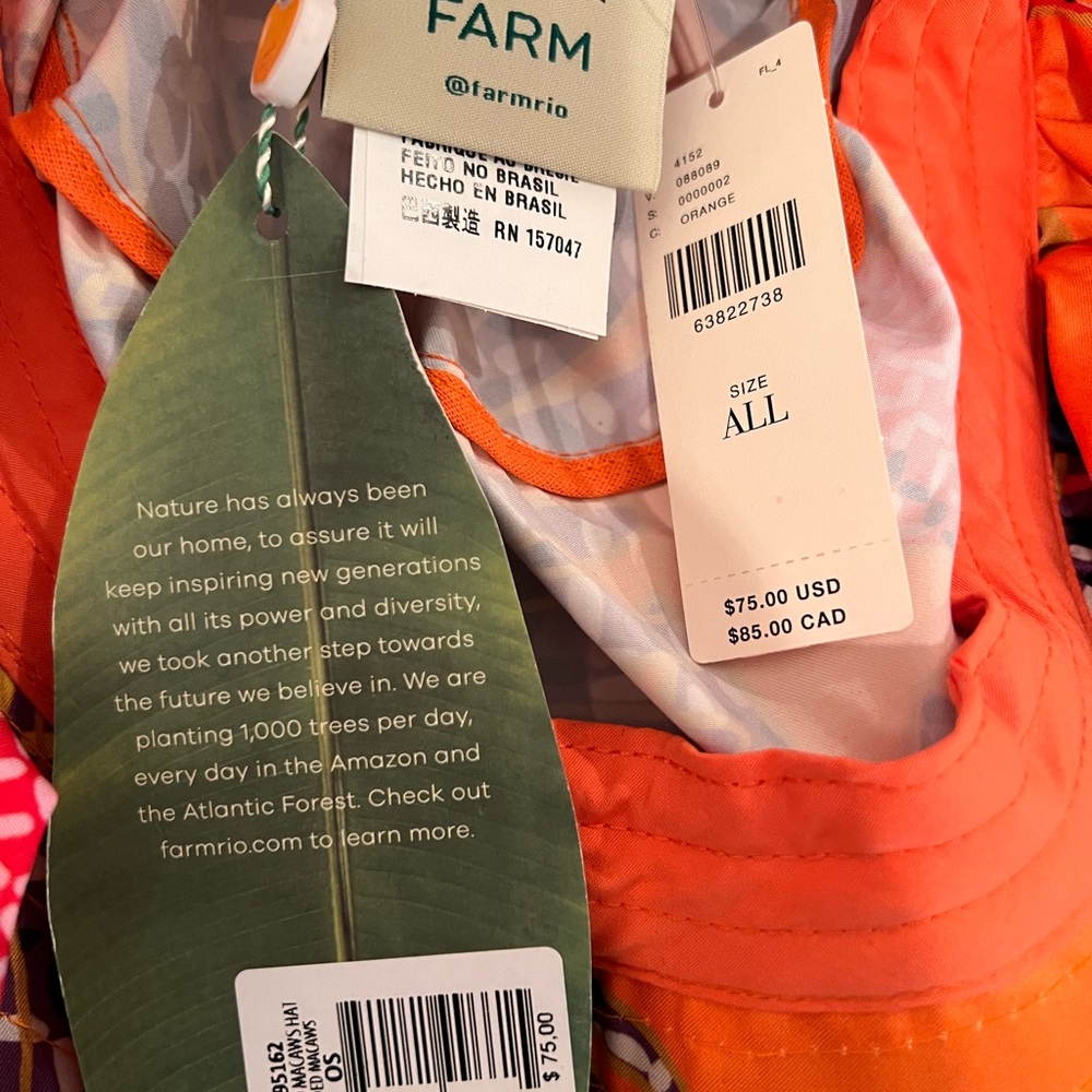Farm Rio beaded Macaws hat NWT
